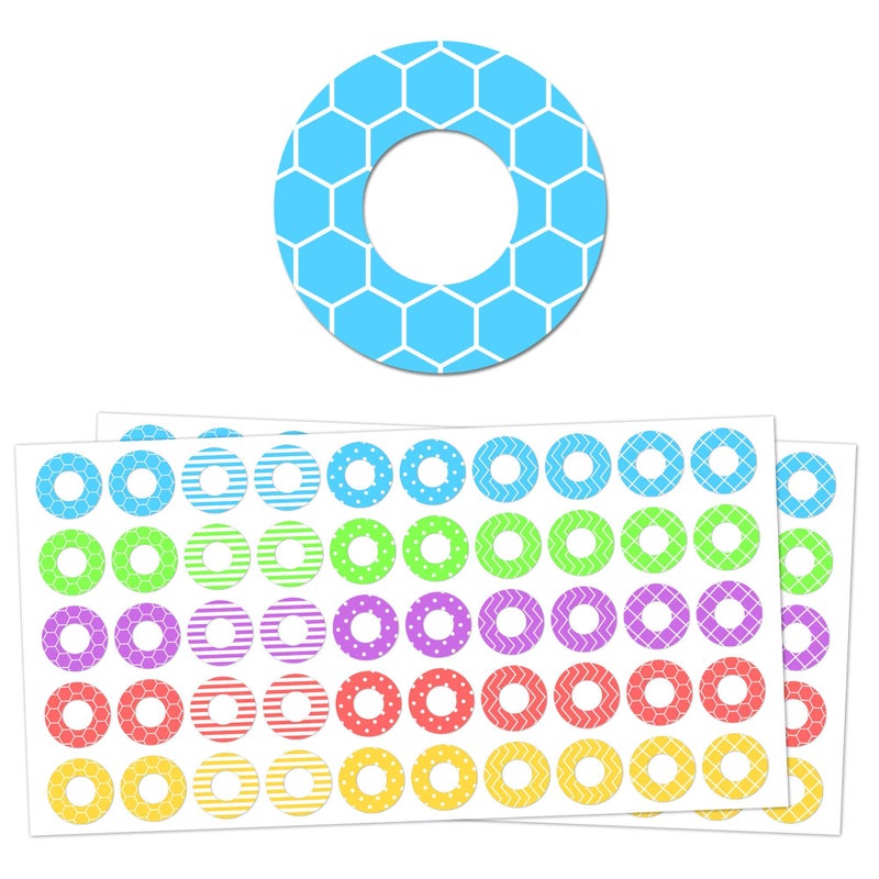 TownStix 2000 Pack, Hole Reinforcement Stickers Labels - 0.25", 20 Assorted Designs - Image 1